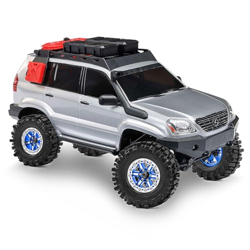 RCMMTING1.3" Wheels and Tires Set 64mm (2.52in) for SCX24 TRX4M 1/24 1/18 RC Crawler – Upgrade Parts (Blue, 4Pcs) - color: blue