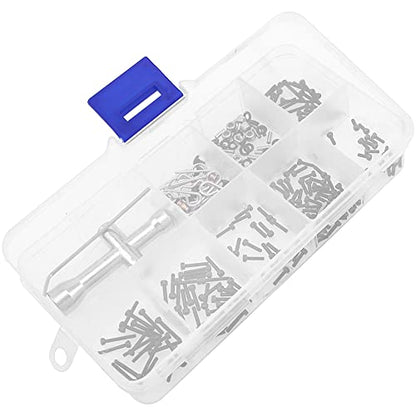 252Pcs ShareGoo M1.4 RC Screw Kit Scx24 Screws Assortment Set Fastener Pins Repair Tools Compatible with Axial SCX24 Deadbolt C10 Jeep AXI90081 AXI00001 1/24 RC Crawler