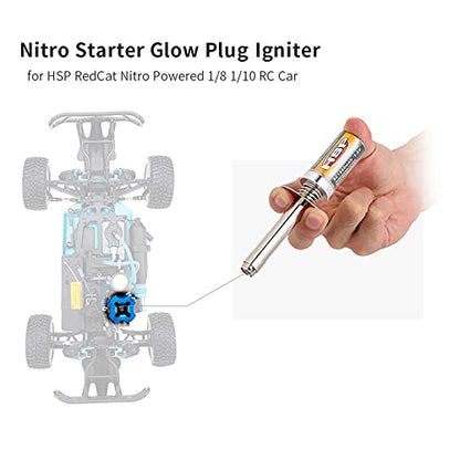 ACAGALA Nitro Starter Glow Plug Igniter Charger Tools Fuel Bottle Combo Compatible with Redcat HSP Nitro Powered 1/8 1/10 RC Car