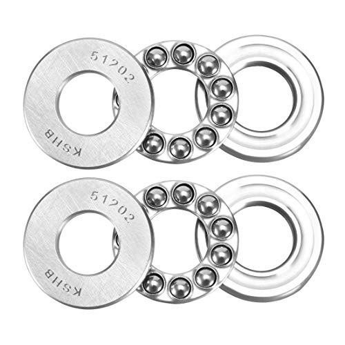 uxcell 51202 Thrust Ball Bearings 15mm x 32mm x 12mm Chrome Steel ABEC3 Single Row Roller 2pcs - size: 15mmx32mmx12mm