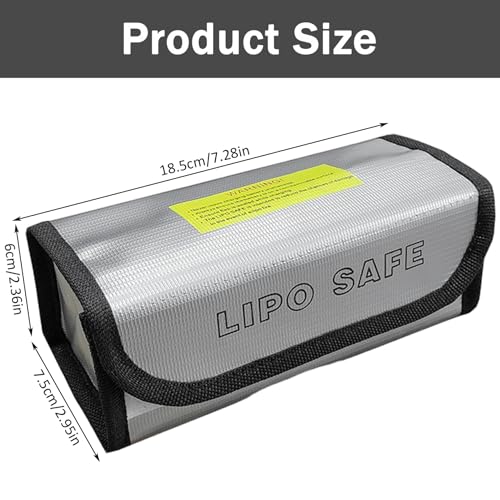 1-Pack Fireproof Safety Lipo Battery Bag, Explosion-Proof Functional Storage Guard Safe Pouch