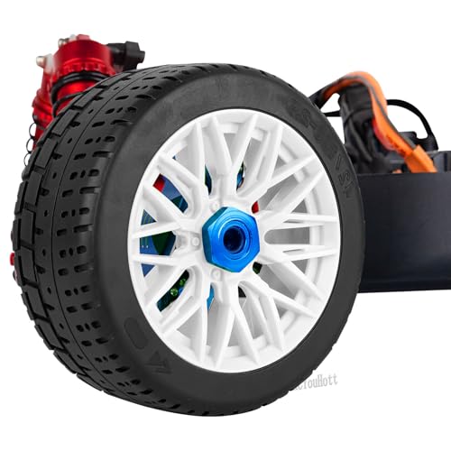 RC Tires Highway Tires for 1/8 Typhon 6s BLX,1/7 Infraction 6S BLX,Limitless RC Car,RC Wheels Set/Highway Wheel,Plastic Wheels,White - color: White- (Wheel Tires)