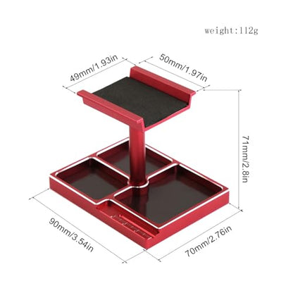 kingsea RC Car Work Stand 360° Rotation Body Mounts RC Repair Tool Set Aluminum Alloy RC Work Stand for 1/18 1/24 RC Car Truck Buggy (Red) - color: Red