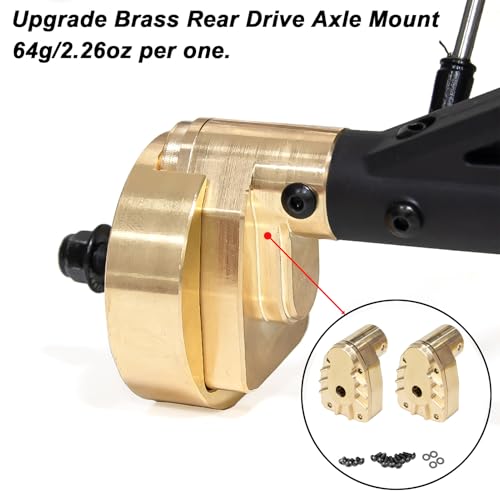 2pcs Brass Rear Drive Axle Mount, C Hub Carrier Steering Knuckle Arm Base for Axial 1/8 AXP8 GILAMON 2.2 4X4 RTR Trail Buggy Upgrades Accessories