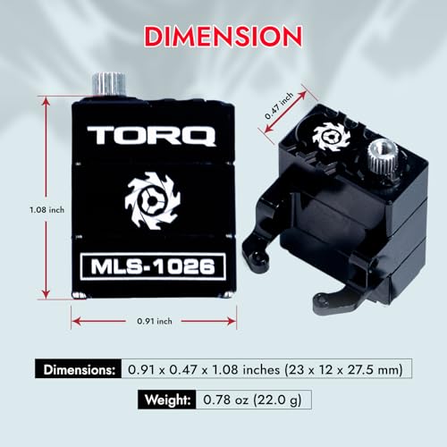 TORQ MLS-1026 Premium Direct-Mount, Powerful High-Torque RC Servo with CNC Aluminum Case & Waterproof Used for Remote Control, RC Rock Crawler 1/18 TRX4M Land Rover Defender / F150 / Chevrolet K10 - color: Trx4m Servo