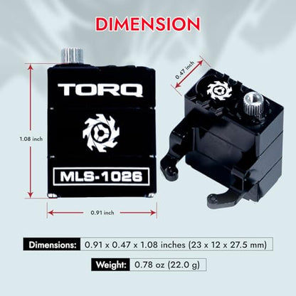 TORQ MLS-1026 Premium Direct-Mount, Powerful High-Torque RC Servo with CNC Aluminum Case & Waterproof Used for Remote Control, RC Rock Crawler 1/18 TRX4M Land Rover Defender / F150 / Chevrolet K10 - color: Trx4m Servo
