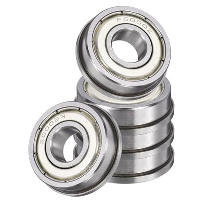 uxcell 5Pcs F6000ZZ Flanged Ball Bearings, 10 x 26 x 8mm Double Shielded Chrome Steel Deep Groove Bearing, ABEC5 - size: F6000ZZ 10 x 26 x 8mm