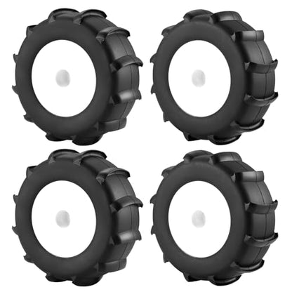 4PCS Off Road Snow Sand Rubber Tires Wheels for All 1/10 Scale RC Trucks (White) - color: White