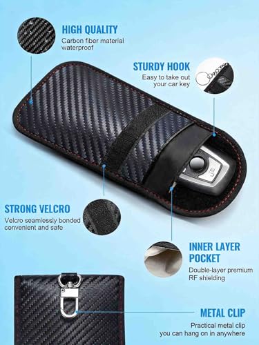 Automotive Faraday Bag for Car Keys, Car Key Cover and Key Fob Protector, Faraday Pouch Blocking RFID Signal, Faraday Bags for Keys Anti-Theft Case (Medium Outside (3.5 x 5.5 inches)) - size: Medium Outside (3.5 x 5.5 inches)