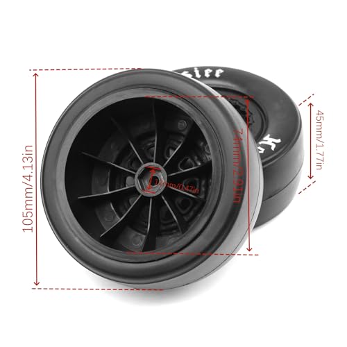 1/10 RC Short Course Racing Truck Tires OD 4.13" And Wheels 12mm Hex RC Off Road Drag Tyres for 1:10 Scale Truck Car Traxxas Slash 2WD 4×4 Rc4wd Arrma Senton 3S Axial Losi Redcat 4PCS
