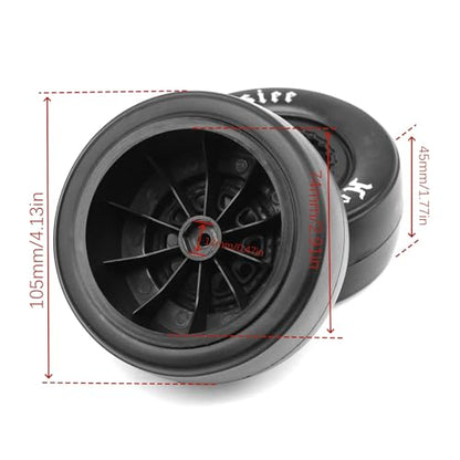 1/10 RC Short Course Racing Truck Tires OD 4.13" And Wheels 12mm Hex RC Off Road Drag Tyres for 1:10 Scale Truck Car Traxxas Slash 2WD 4×4 Rc4wd Arrma Senton 3S Axial Losi Redcat 4PCS