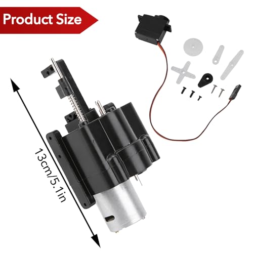WPL Motor Upgrade Kit with 2-Speed Gearbox & High-Torque Servo ABS Transmission System for 1/16 Scale RC Cars Compatible with WPL C14 C24 C34 Models, Heavy Duty Replacement Parts