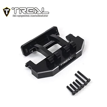 TREAL Aluminum 7075 Rear Bumper Mount for Axial SCX24 Deadbolt AXI90081 1/24 RC Crawler Car Upgrade Parts (Black) - color: Black