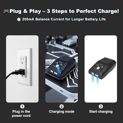 ToolkitRC 25W 2S 3S RC Balance Charger AC 7.4-11.1V LiPo Battery Charger,Portable High-Efficiency Intelligent Fast Charger with Storge Function,RC Battery Charger