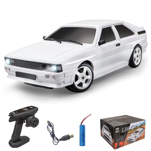 LD2804 1/28 RC Drift Car, Full Proportional 4WD Remote Control Racing Vehicle, High Speed Electric Car for Adults, Mini Hobby Grade Model Gift (White) - color: White (Ld2804)