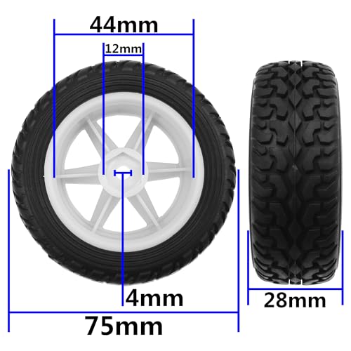 75mm/2.95'' Rubber Tires & Plastic Wheel Rims 12mm Hex w/Foam Compatible with HSP Tamiya HPI Kyosho 1/10 1/12 On-Road RC Touring Car,WLtoys 1/14 144001 RC Buggy (White) - color: White