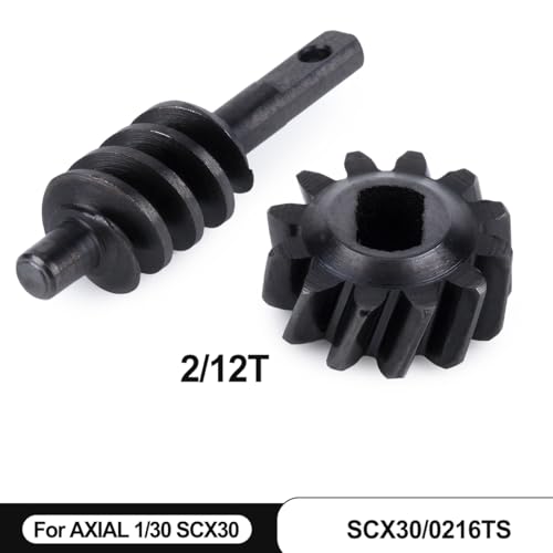 Differential Gear Worm Gear Set,Harden Steel Axle Gears for 1/30 Axial SCX30 RC Crawler Upgrade Parts, 2 Sets (2/12T,Overdrive 33%)