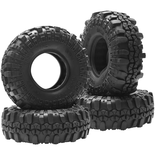 ShareGoo RC 1.9" Crawler Tires Rubber Mud Tires OD 108mm Compatible with Axial SCX10 Redcat Gen8 D90 Traxxas TRX4 MST 1/10 RC Crawler Car (108 * 40mm) - size: 108 * 40mm