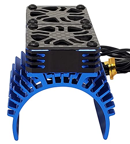 NHX RC 1/8 Twin Cyclone Alum HV Cooling Fans wCover 28000 RPM Motor Heatsink Blu