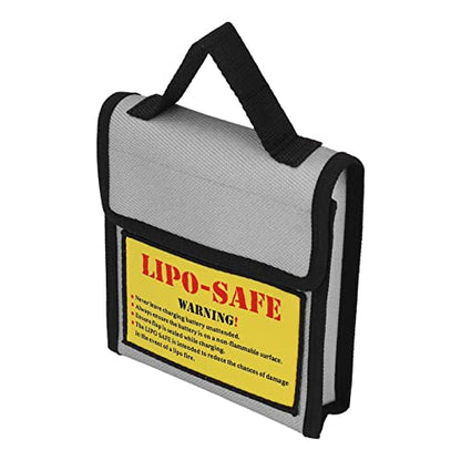 Lipo Battery Safety Bag, Fireproof Explosion Proof Battery Guard Sack with Fire Fibre Handle for Charging Storing Aircraft Batteries Home Workshop