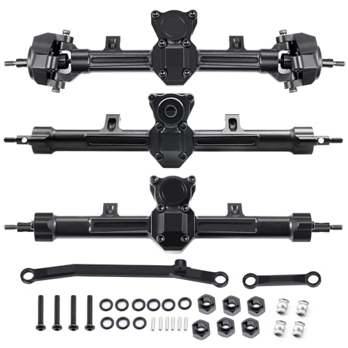 Aluminum Front Middle Rear Axles +4mm Extended for Axial SCX24 Deadbolt JLU C10 Gladiator 1/24th RC Crawler Car Upgrades Parts (Front&Middle&Rear Axles) - color: Front&middle&rear Axles