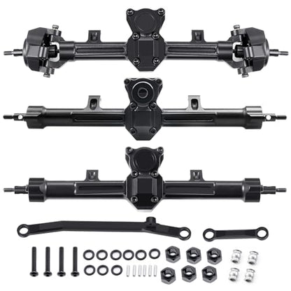 Aluminum Front Middle Rear Axles +4mm Extended for Axial SCX24 Deadbolt JLU C10 Gladiator 1/24th RC Crawler Car Upgrades Parts (Front&Middle&Rear Axles) - color: Front&middle&rear Axles