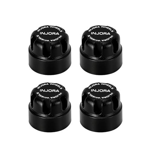 INJORA M2 Wheel Lock Nuts with Aluminum Cap for 1/24 RC Crawlers (Black) - color: Black