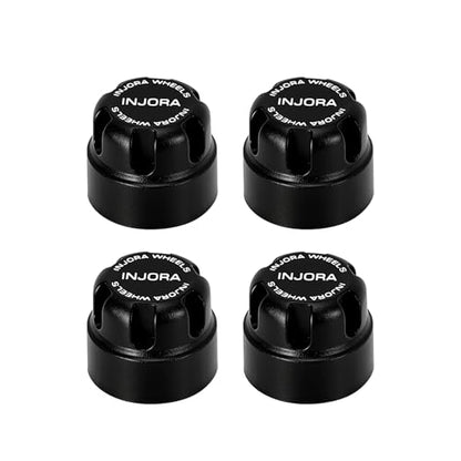 INJORA M2 Wheel Lock Nuts with Aluminum Cap for 1/24 RC Crawlers (Black) - color: Black