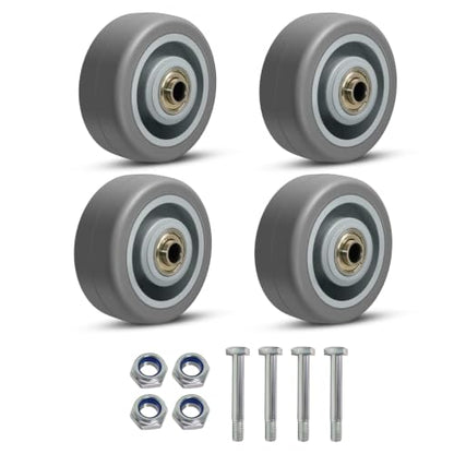 3'' Caster Wheels, Industrial Rubber Casters Set of 4 with Load 1000lbs Capacity, Non Marking Replacement Wheels for Cart Dolly Trolley (4 Wheel) - style: 3 inch Wheel