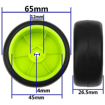 Plastic Wheel Rims 12mm Hex Hub & Rubber Tires w/Foam Compatible with HSP Tamiya HPI Kyosho 1/10 On-Road Touring Car WLtoys 1/14 144001 RC 1/18 A959B Buggy (Green) - color: Green