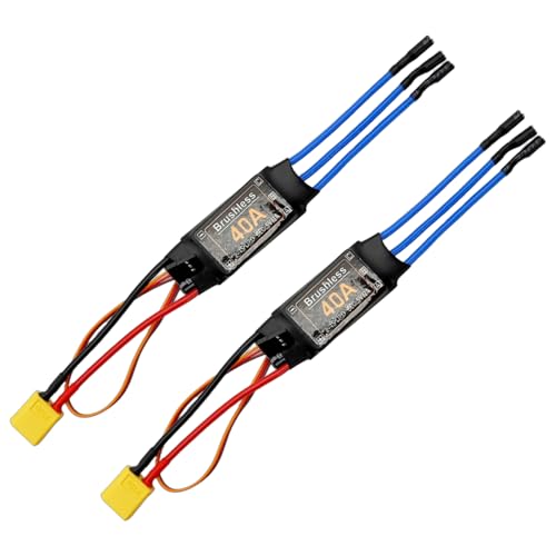 30A Electric Brushless Motor Controller, 2 Pcs ESC Speed Controller with XT60 and 3.5mm Bullet Plugs for RC Drone RC Airplane Helicopter (40A) - color: 40A