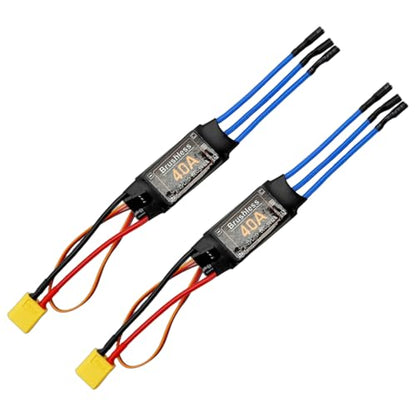 30A Electric Brushless Motor Controller, 2 Pcs ESC Speed Controller with XT60 and 3.5mm Bullet Plugs for RC Drone RC Airplane Helicopter (40A) - color: 40A
