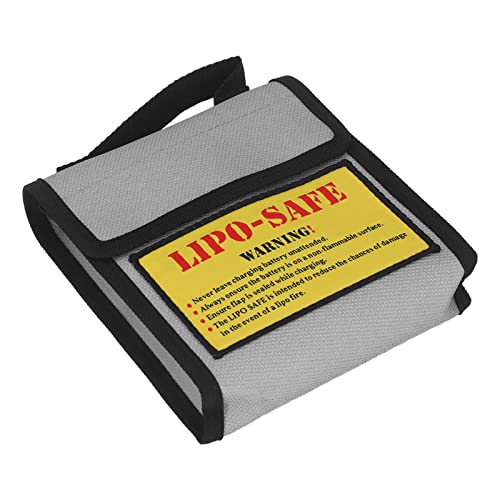 Lipo Battery Safety Bag, Fireproof Explosion Proof Battery Guard Sack with Fire Fibre Handle for Charging Storing Aircraft Batteries Home Workshop