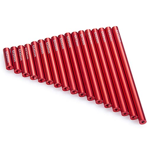 Que-T 17pcs 20-100mm Metal Linkage Pull Rod Kit for 1/10 RC Axial SCX10 Rock Crawler Car Upgrade Parts (Red) - color: Red