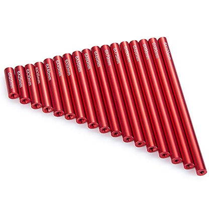 Que-T 17pcs 20-100mm Metal Linkage Pull Rod Kit for 1/10 RC Axial SCX10 Rock Crawler Car Upgrade Parts (Red) - color: Red