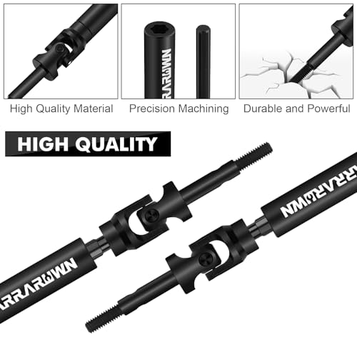2Pcs RC Cars CVD Rear Drive Shaft Replace #6852 Heavy Duty Axles Replacement Parts Compatible with 1/10 Traxxas Slash/Rustler/Stampede/Hoss VXL 4X4 2WD Platinum Ultimate Update Parts - color: Black Rear X 2