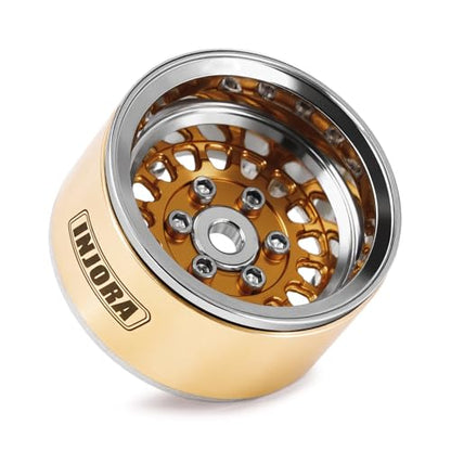 INJORA ModuWheel 1.0" Aluminum Wheel Offset -4.4mm for 1/18 1/24 RC (Gold) - color: Gold