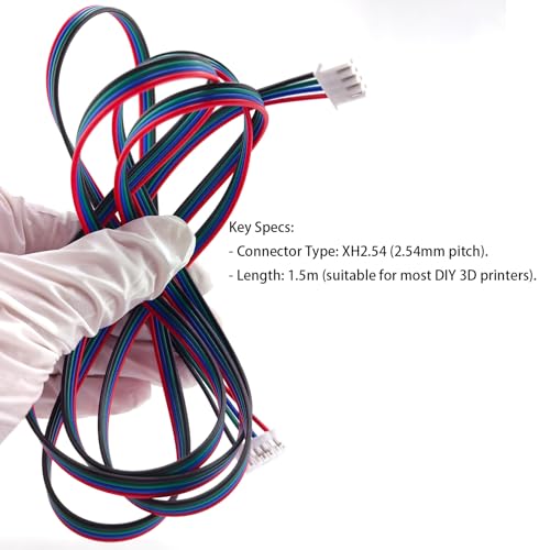 3Pcs 1.5M Stepper Motor Cables XH2.54 4Pin to 6Pin Terminal Motor Wires, Ender 3 Stepper Motor Cable, 4 Pin to 6 Pin 3D Printer Stepper Motor Cables for Nema 17 Stepper Motor, - style: 3Pcs Stepper Motor Cable 1.5M
