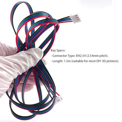 3Pcs 1.5M Stepper Motor Cables XH2.54 4Pin to 6Pin Terminal Motor Wires, Ender 3 Stepper Motor Cable, 4 Pin to 6 Pin 3D Printer Stepper Motor Cables for Nema 17 Stepper Motor, - style: 3Pcs Stepper Motor Cable 1.5M