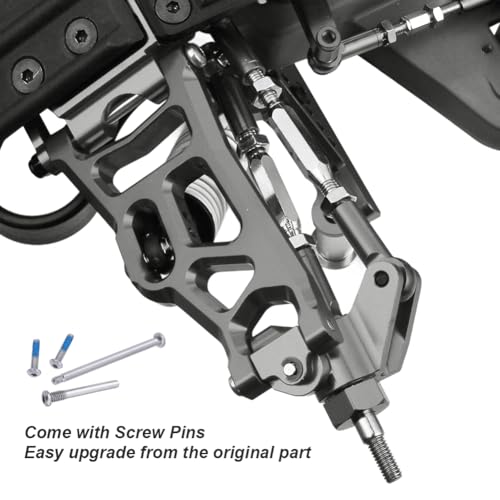 Hobbypark 4PCS Aluminum Front and Rear Suspension A-Arms & Tie Bar for 1/10 Traxxas Slash 2WD Upgrade Parts Hop Ups Replace 2555 3631 Anodized - color: Gray