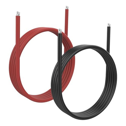 XMSJSIY 10 Gauge Wire Silicone Electrical Cable Red & Black 10 AWG Wire 2 Core Conductor Battery Cable Oxygen Free Stranded Tinned Copper Wire for RC Car Marine Battery Clamp Cable (1 M / 3.28 FT)