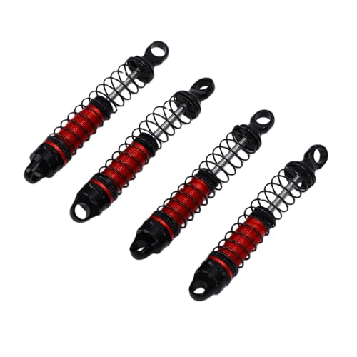 60MM Threaded for 1/18 RC Crawler Upgrade, Aluminum Alloy Damper Replacement Parts Compatible with Bronco K10, 4PCS (Red) - color: Red