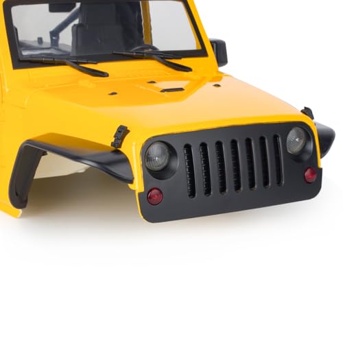 313mm Wheelbase Hard Plastic Pickup Body Shell Unassembled Kit for 1/10 RC Crawler Car Axial SCX10 90046 Jeep Wrangler (Grey) - color: Grey