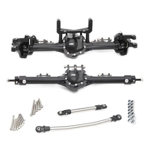 Aluminum Front & Rear Axles CNC Complete Axle Set for 1/10 RC Crawler Car Axial SCX10 II RGT 86100 Redcat GEN8 Element Enduro CC01 (Black Front Rear Axle) - color: Black Front Rear Axle