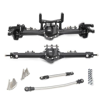 Aluminum Front & Rear Axles CNC Complete Axle Set for 1/10 RC Crawler Car Axial SCX10 II RGT 86100 Redcat GEN8 Element Enduro CC01 (Black Front Rear Axle) - color: Black Front Rear Axle