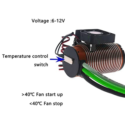 RC Motor Cooling Fan with Thermal Sensor Aluminum Clamp, 4268/4274 /1512/1515 / K80 / K82 Motors (42mm) Heatsink for E-REVO Summit UDR TRX-4 SCX10 1/8 1/10 Buggy Truck Crawler