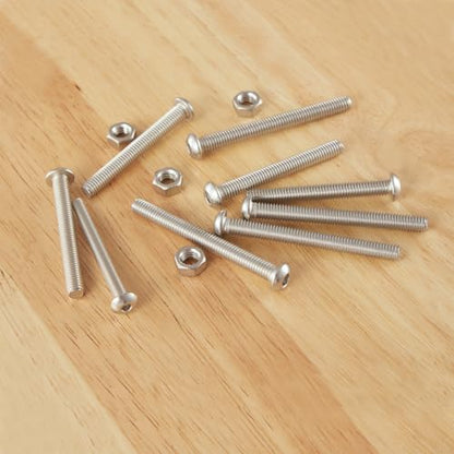 50PCS M5 x 50mm 60mm 70mm 80mm, Button Head Socket Cap Screws Bolts Nuts Kit, Stainless Steel 304, Metric Allen Hex Drive, Fully Threaded - size: Button M5x50/60/70/80mm