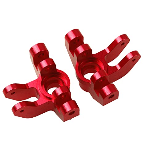 Aluminum Alloy Front Steering Knuckles Carrier Steering Block Compatible with 1/8 Losi LMT 4WD Solid Axle RC Monster Car (Red)