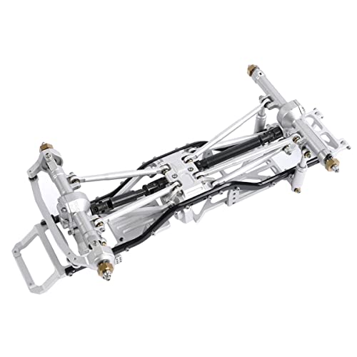 Aluminum Complete Frame Chassis Assembled kit for 1/24 SCX24 AXI00001 C10 RC Crawler Car Upgrades (Silver) - color: Silver