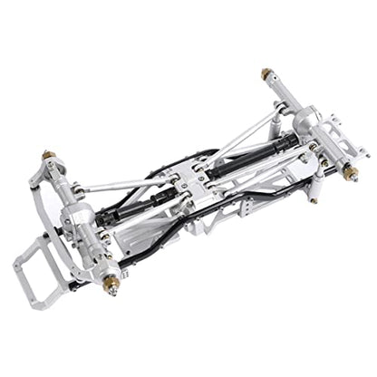 Aluminum Complete Frame Chassis Assembled kit for 1/24 SCX24 AXI00001 C10 RC Crawler Car Upgrades (Silver) - color: Silver